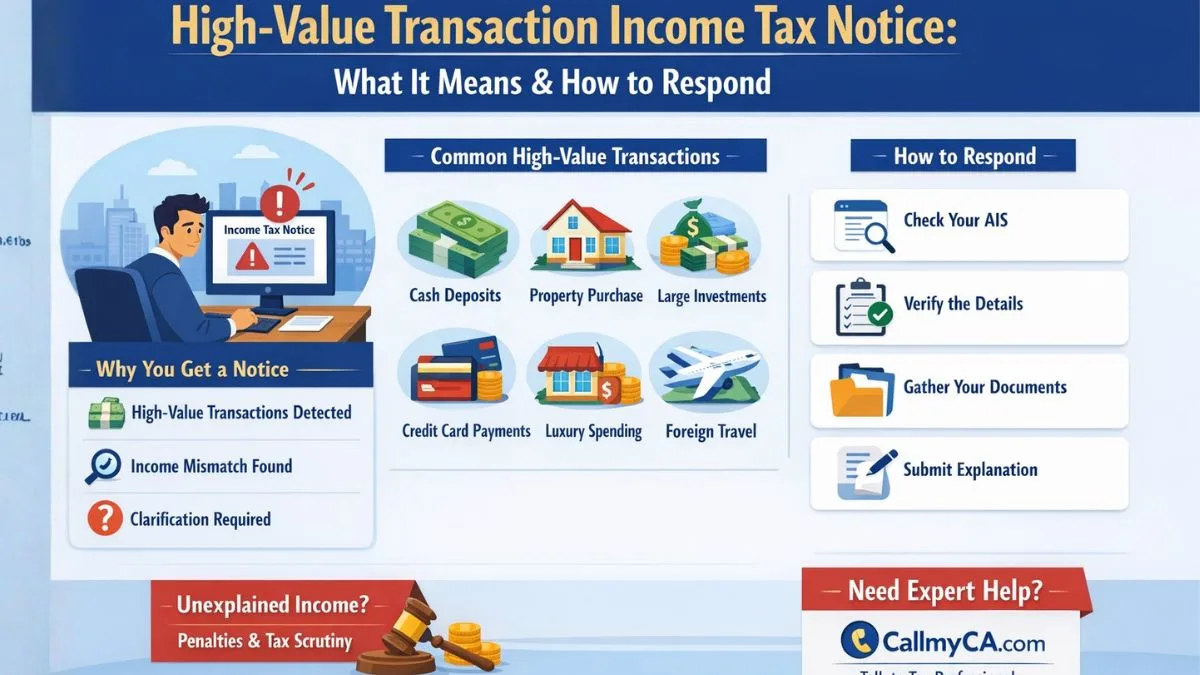 High-Value Transactions Income Tax Notice—What It Means and How to Respond